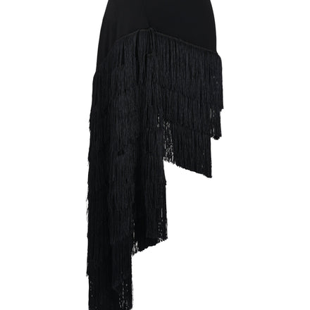 BLACK FRINGE SKIRT