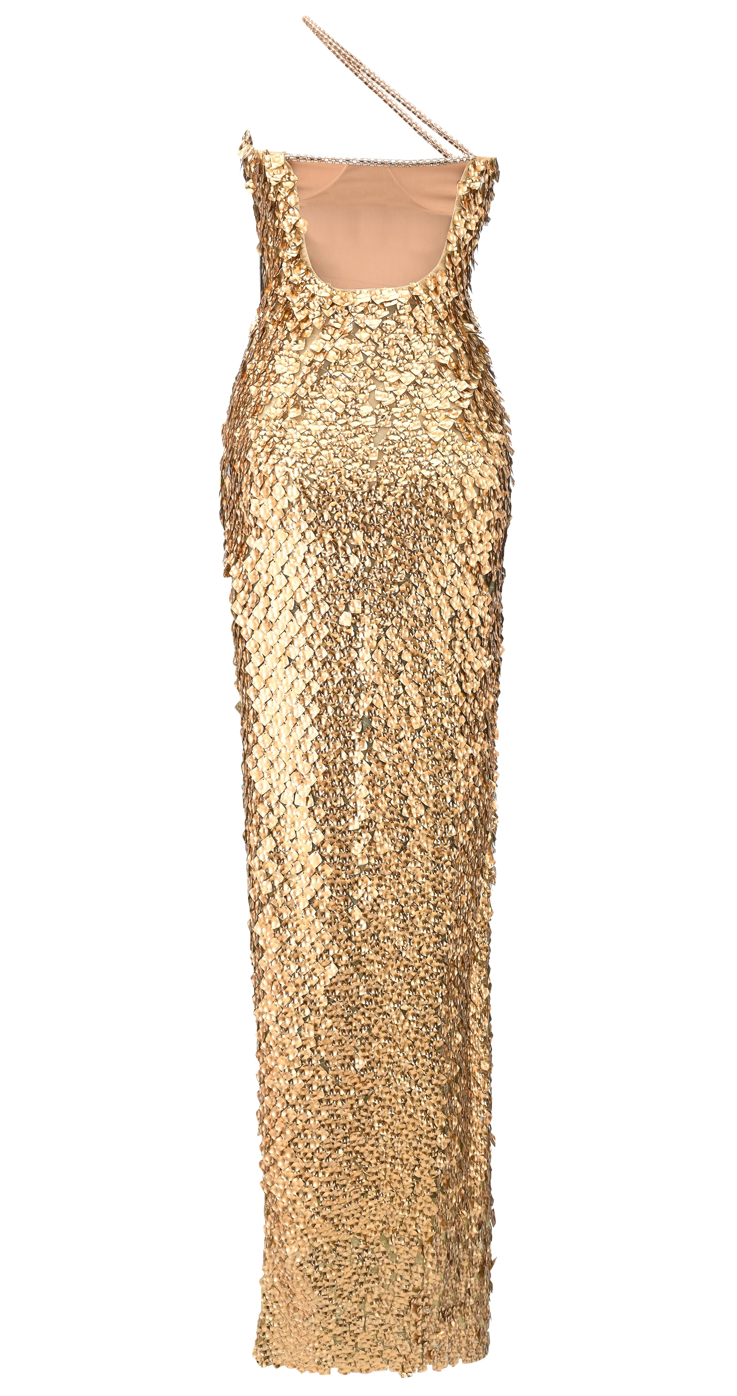 GOLD SEQUINED COCKTAIL DRESS