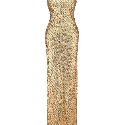 GOLD SEQUINED COCKTAIL DRESS