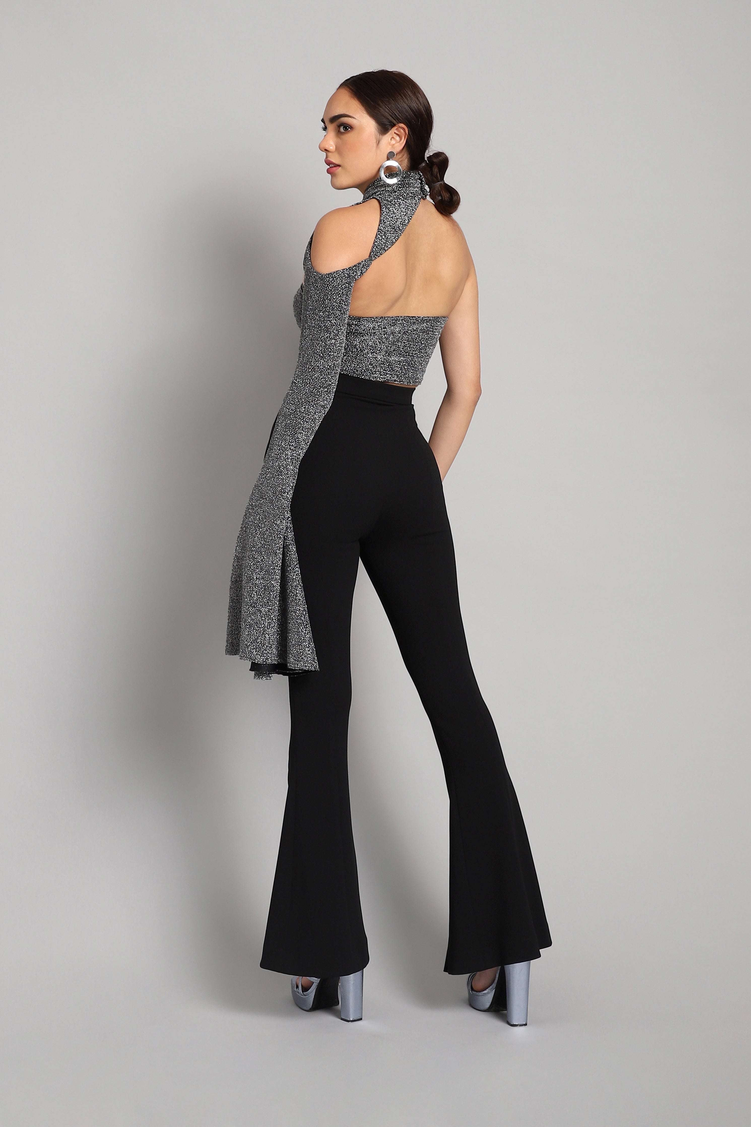 HIGH RISE TROUSER WITH SLIT