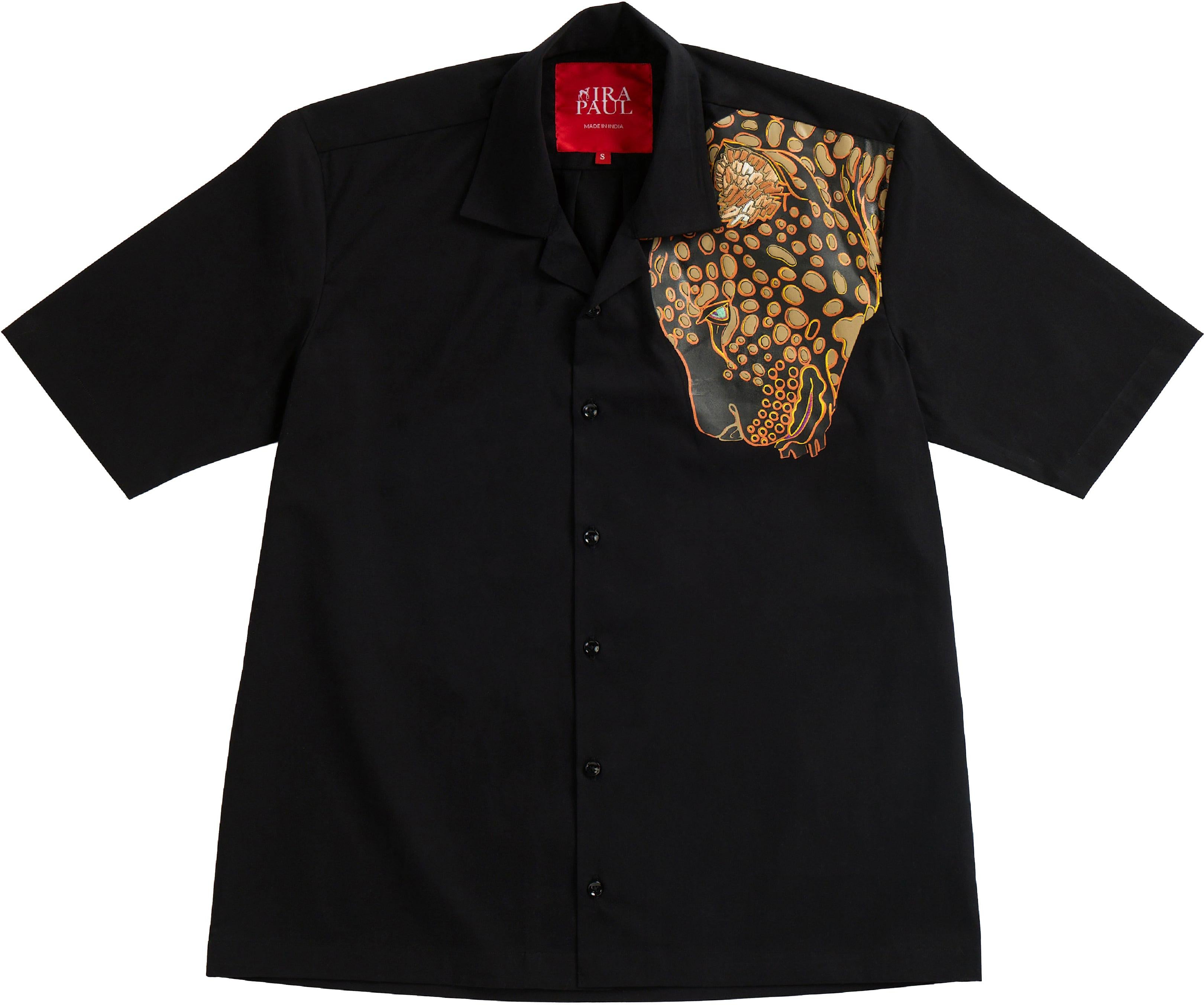 MENS CAMP COLLAR HALF SLEEVE SHIRT - LYNX