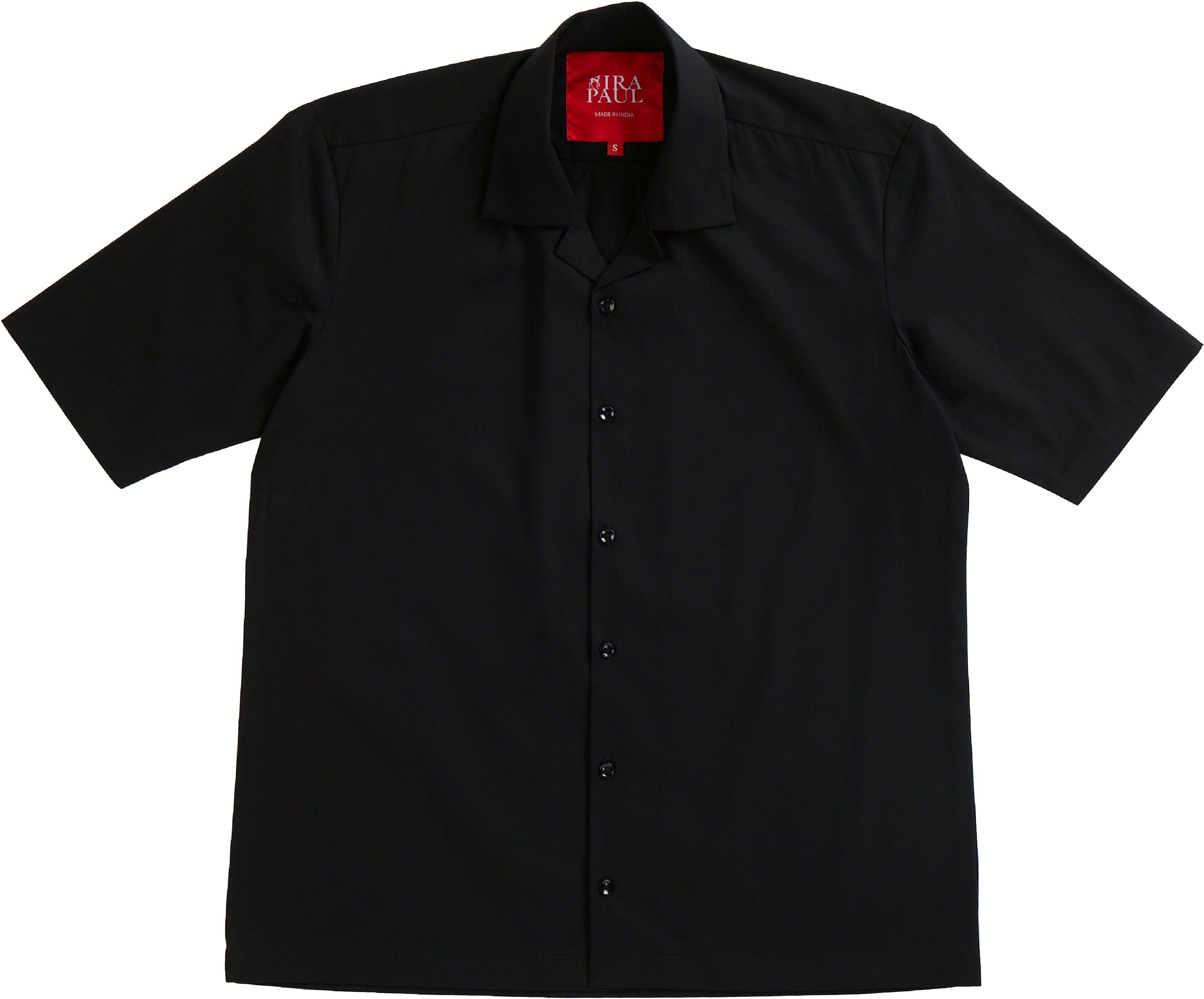 MENS CAMP COLLAR HALF SLEEVE SHIRT - SOLID