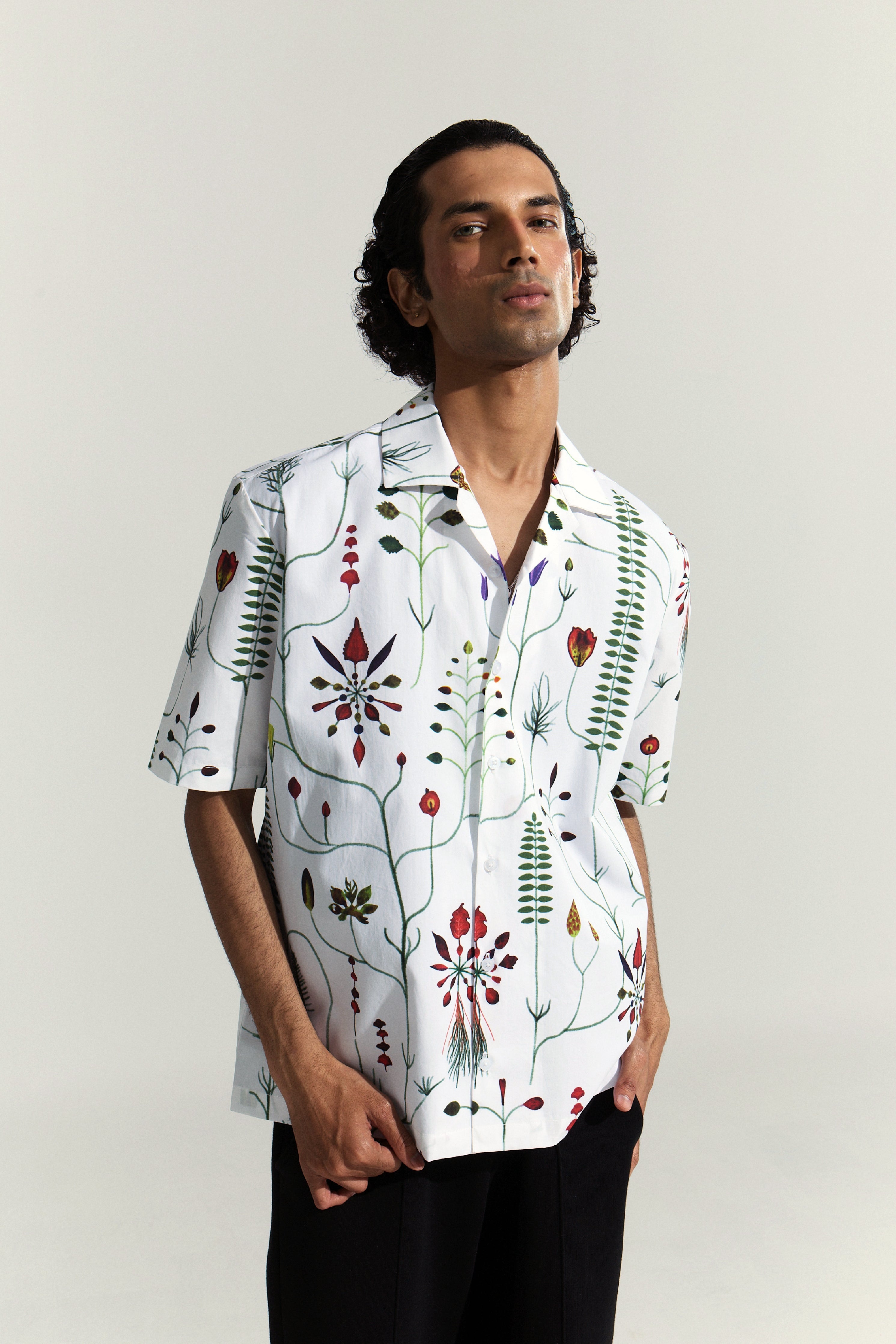 MENS CAMP COLLAR HALF SLEEVE SHIRT - PRIMAVERA