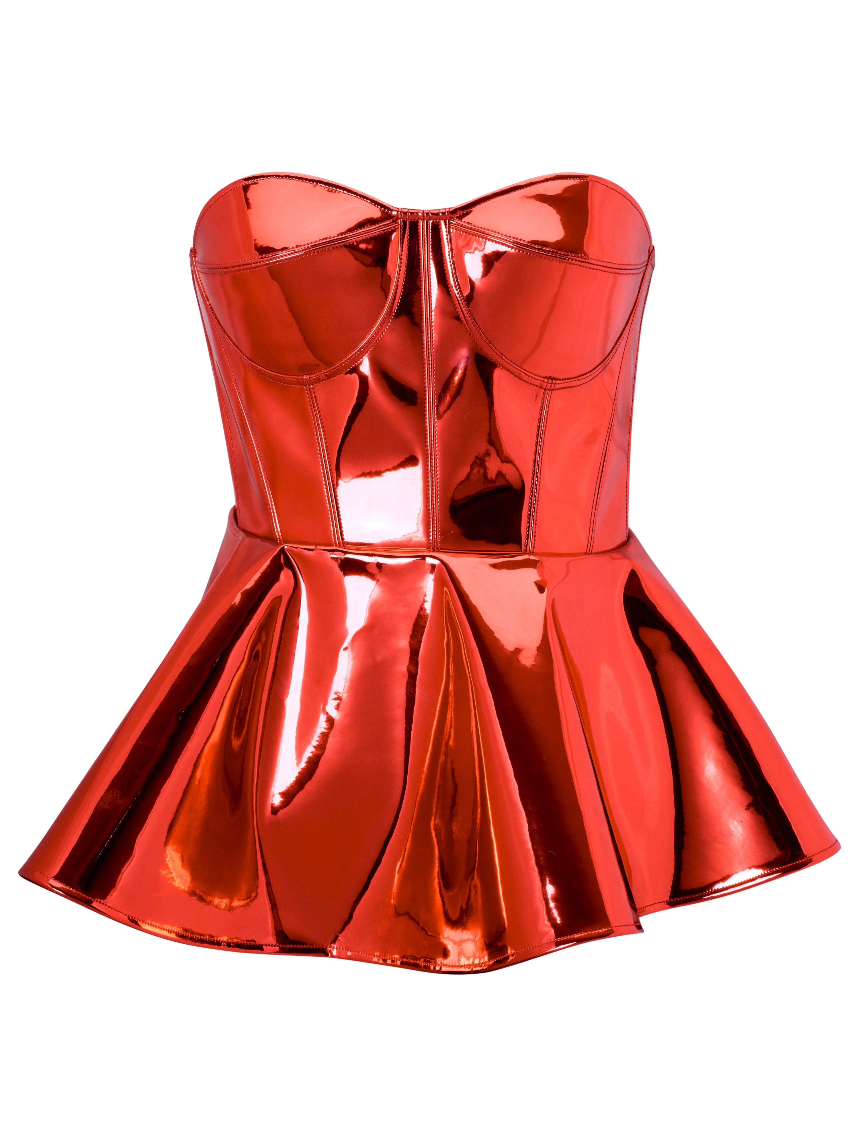 METALLIC CORSET WITH PEPLUM