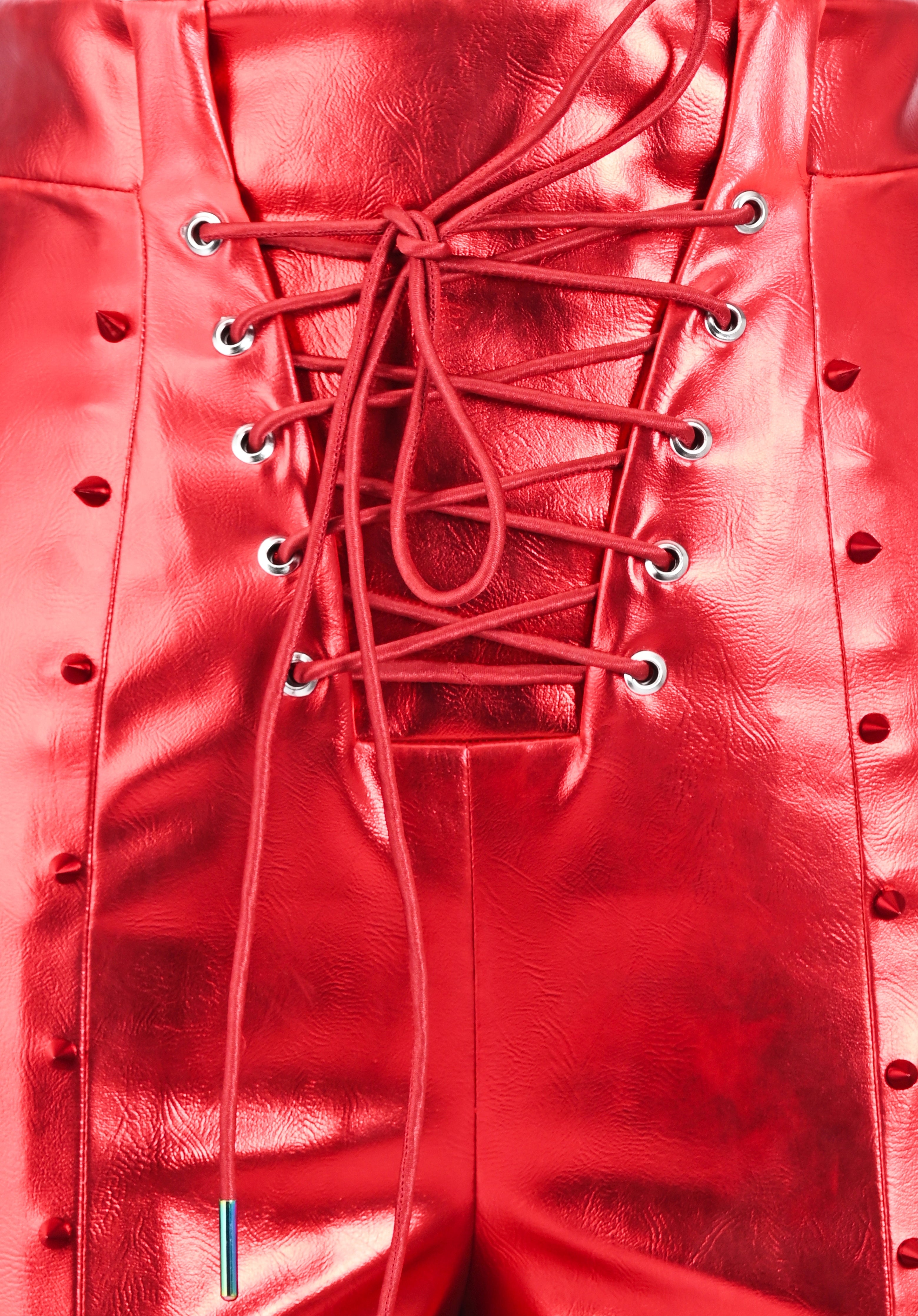 RED SPIKED PUNK PANTS