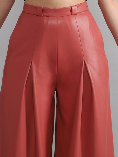 CLAY PINK VEGAN LEATHER CULOTTES