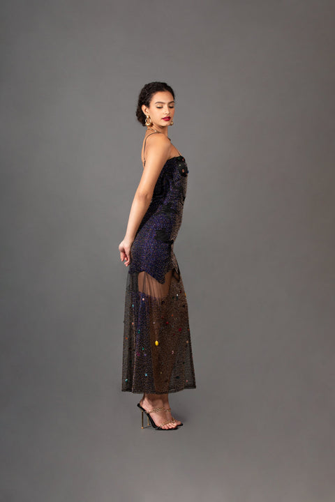 HAND EMBROIDERED GALAXY DRESS